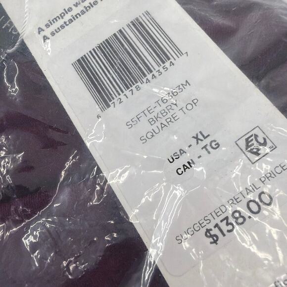 Eileen Fisher Women's Blackberry Fine Jersey Split Neck Square Top Size XL - Picture 5 of 10